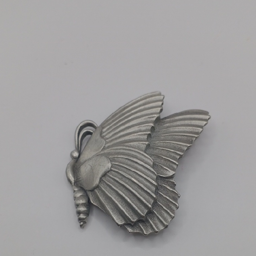 Elegant Silver Butterfly Brooch